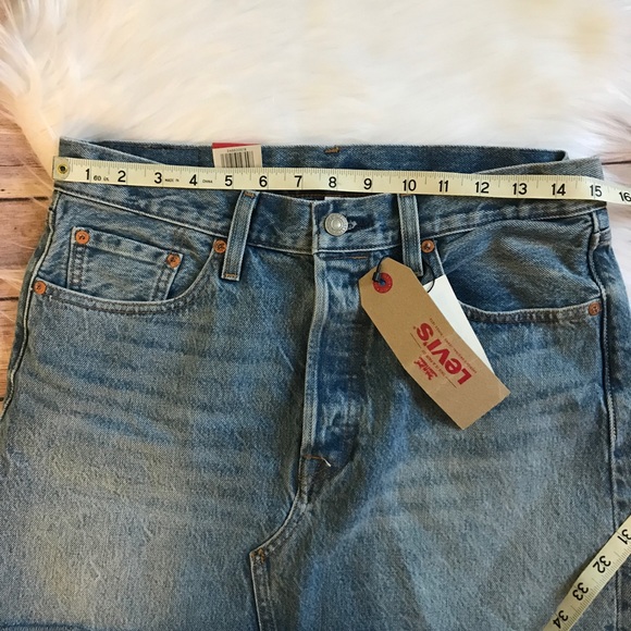 NWT LEVIS DECONSTRUCTED DENIM SKIRT 29 - Picture 3 of 8